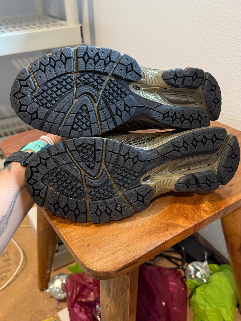 New Balance Olive Green Loafer Sneakers - Picture 5 of 6